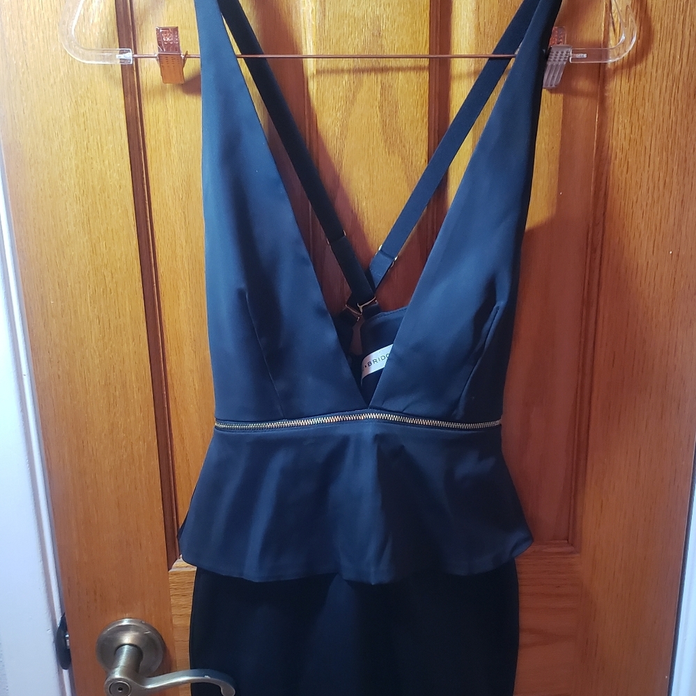 Bec & Bridge plunge neck cross back LBD